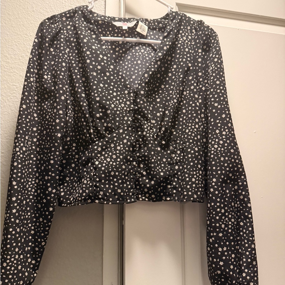 Levi's Black and White Floral Blouse